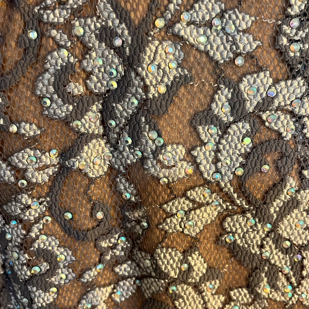 Jovani Silver and Brown Backless Dress - Picture 4 of 7